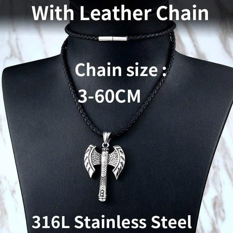 Viking axe unique Stainless Steel necklace pendant Nordic Europe talisman Chain man woman Jewelry Skandinaviska