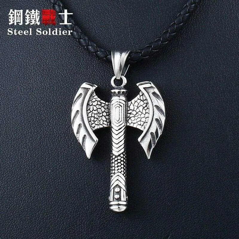 Viking axe unique Stainless Steel necklace pendant Nordic Europe talisman Chain man woman Jewelry Skandinaviska