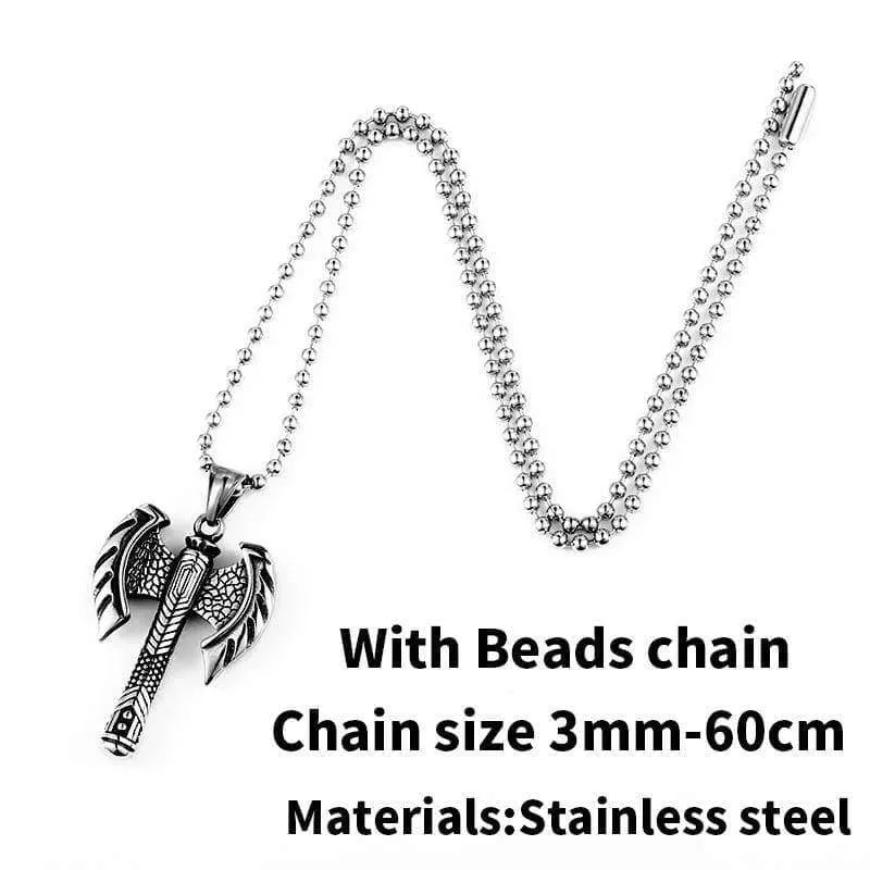 Viking axe unique Stainless Steel necklace pendant Nordic Europe talisman Chain man woman Jewelry Skandinaviska