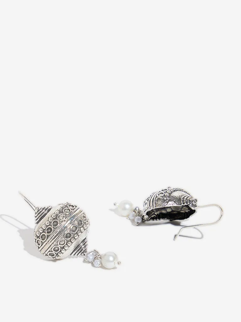 Westside Accessories Silver Oxidized Drop Earrings