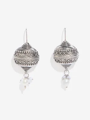 Westside Accessories Silver Oxidized Drop Earrings