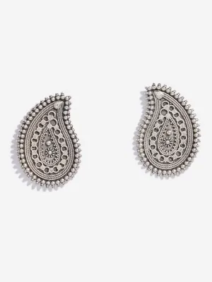 Westside Accessories Silver Paisley Design Earrings