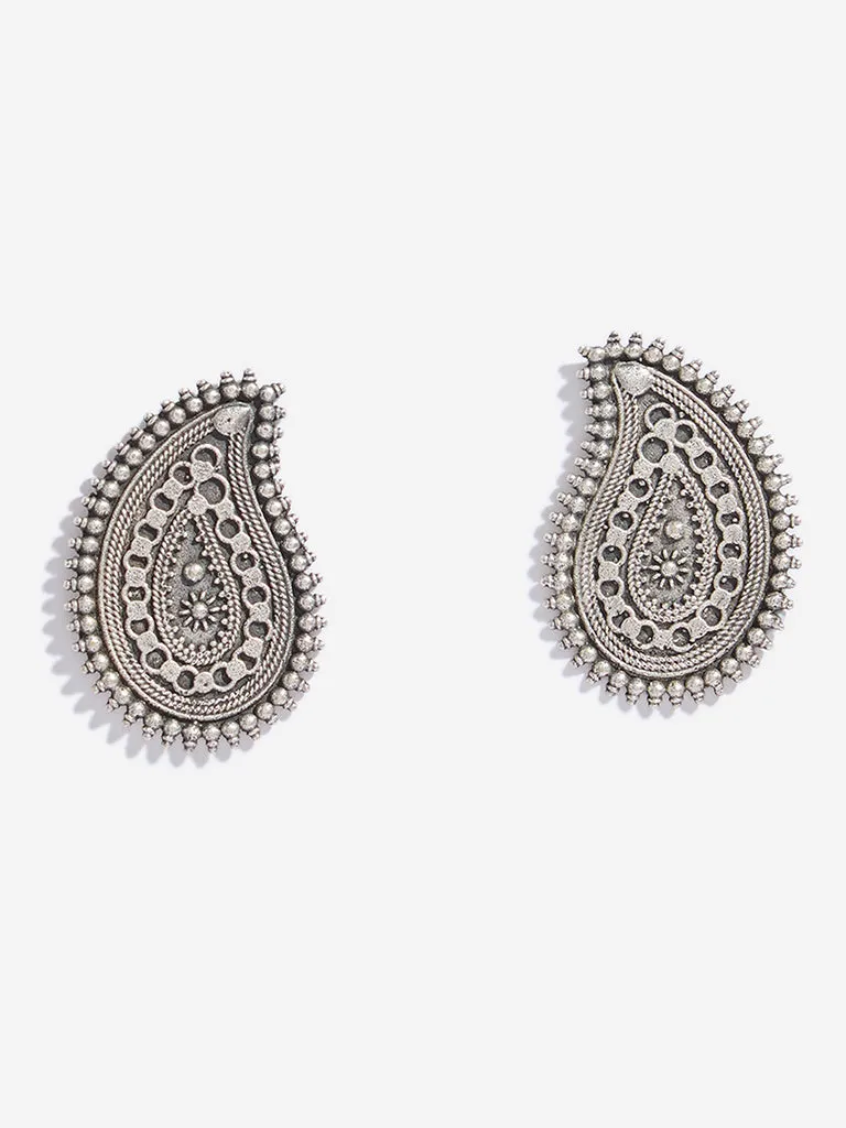 Westside Accessories Silver Paisley Design Earrings