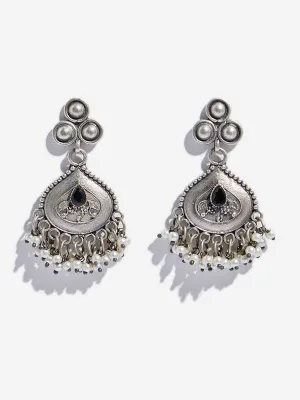 Westside Accessories Silver Teardrop Hanging Earrings