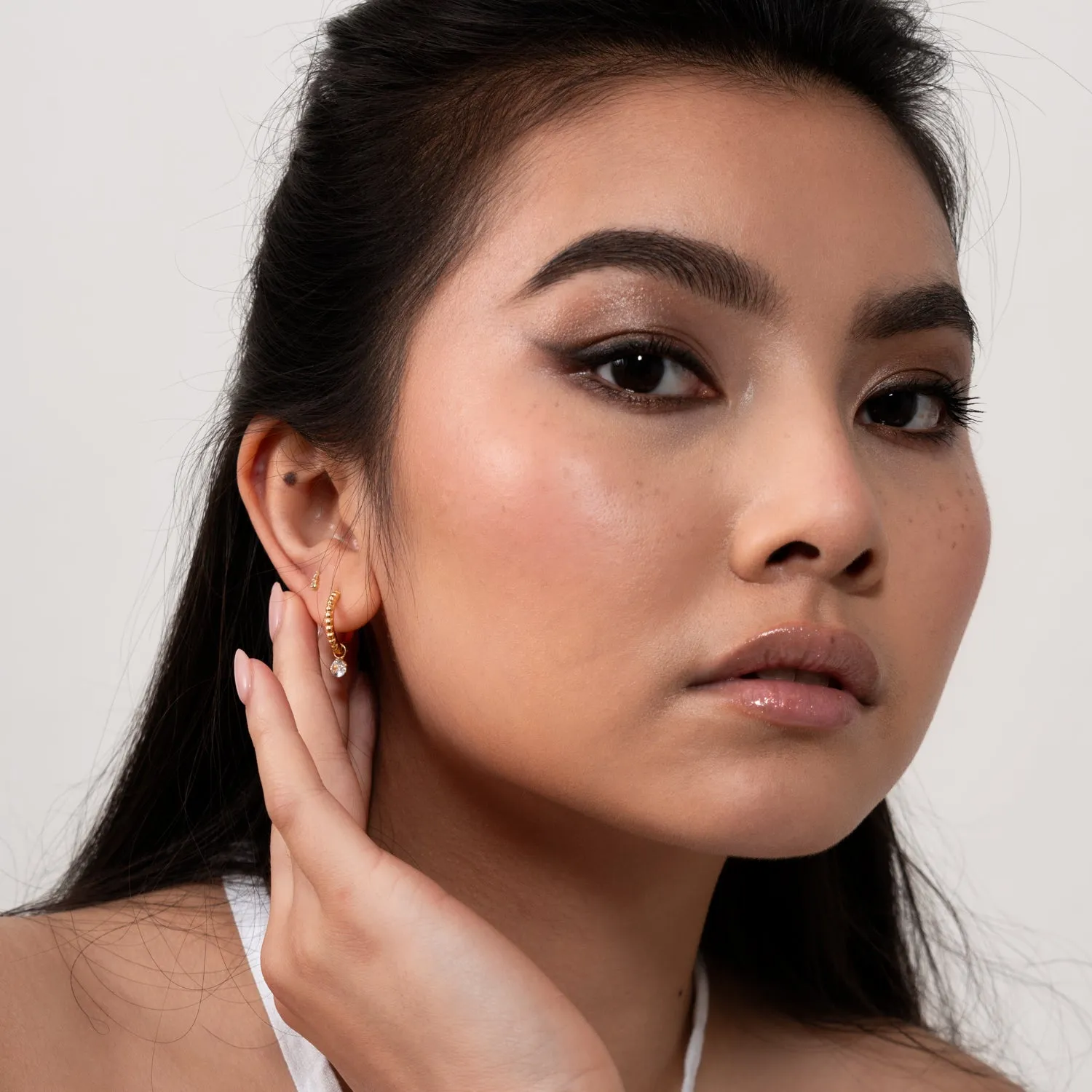 White Topaz Orissa Hoops