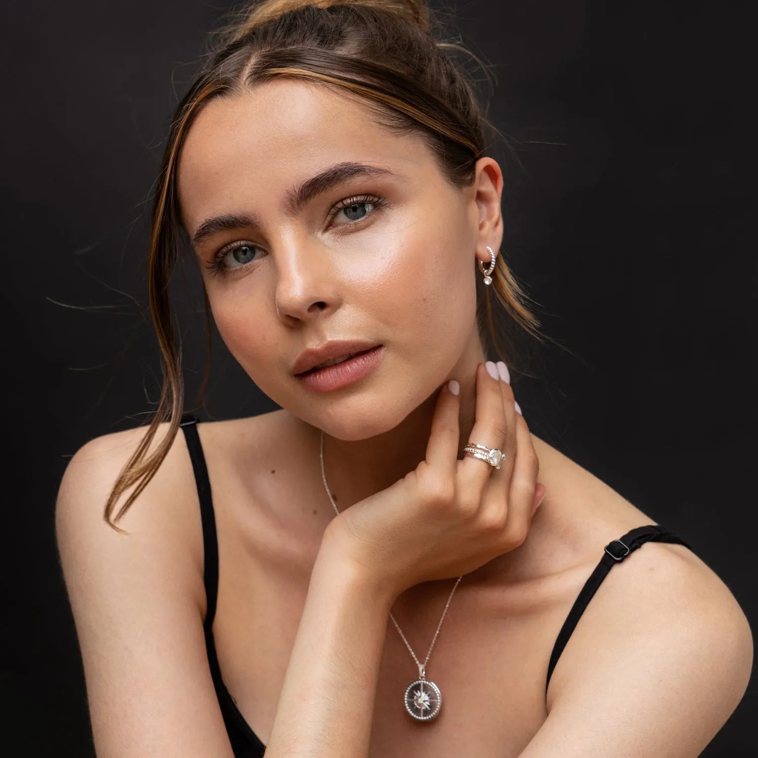 White Topaz Orissa Hoops