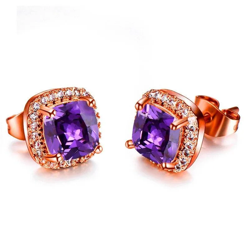 Women  Vintage Crystal Zircon Stone Earrings