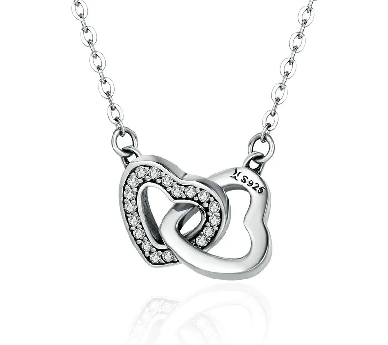 Womens Classic Connected Hearts Necklace