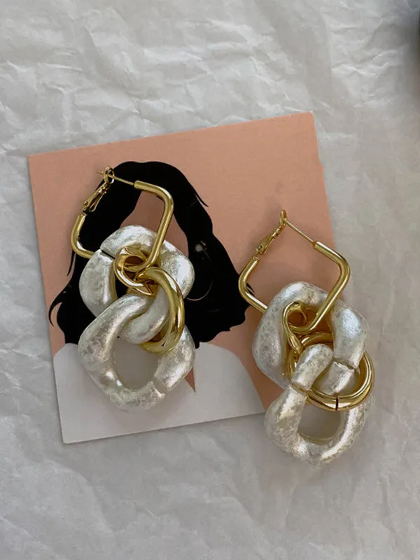 xakxx Stylish Statement Chains Geometric Earrings