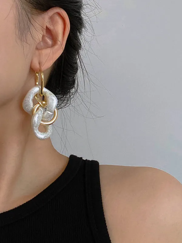 xakxx Stylish Statement Chains Geometric Earrings