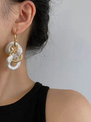 xakxx Stylish Statement Chains Geometric Earrings
