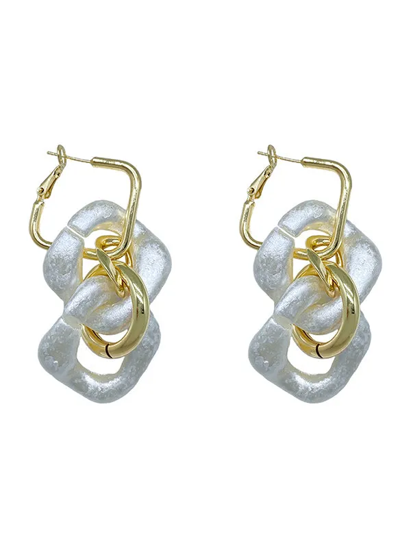 xakxx Stylish Statement Chains Geometric Earrings