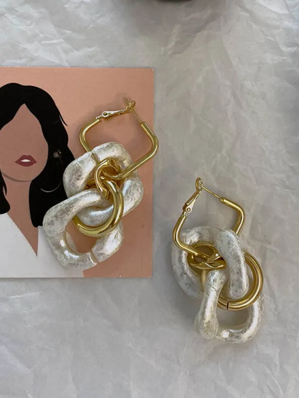 xakxx Stylish Statement Chains Geometric Earrings
