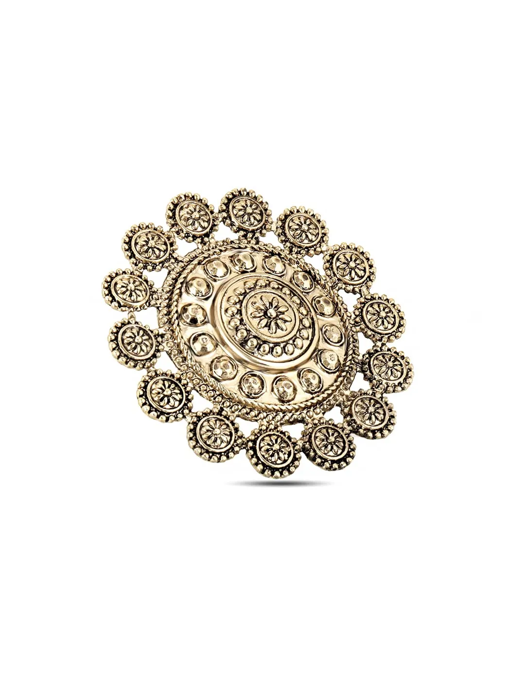 Yellow Chimes Rings for Women Artistic Crafted Oxidised Gold Plated Traditional Adjustable Rings for Women and Girls.