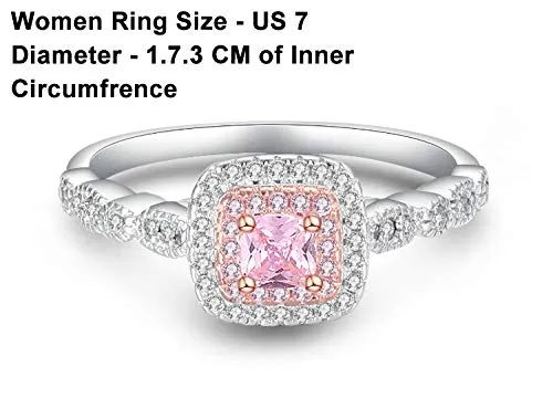 Yellow Chimes Rings for Women Pink Crystal Rings Silver Plated Square Shaped Crystal Rings for Women and Girl's.